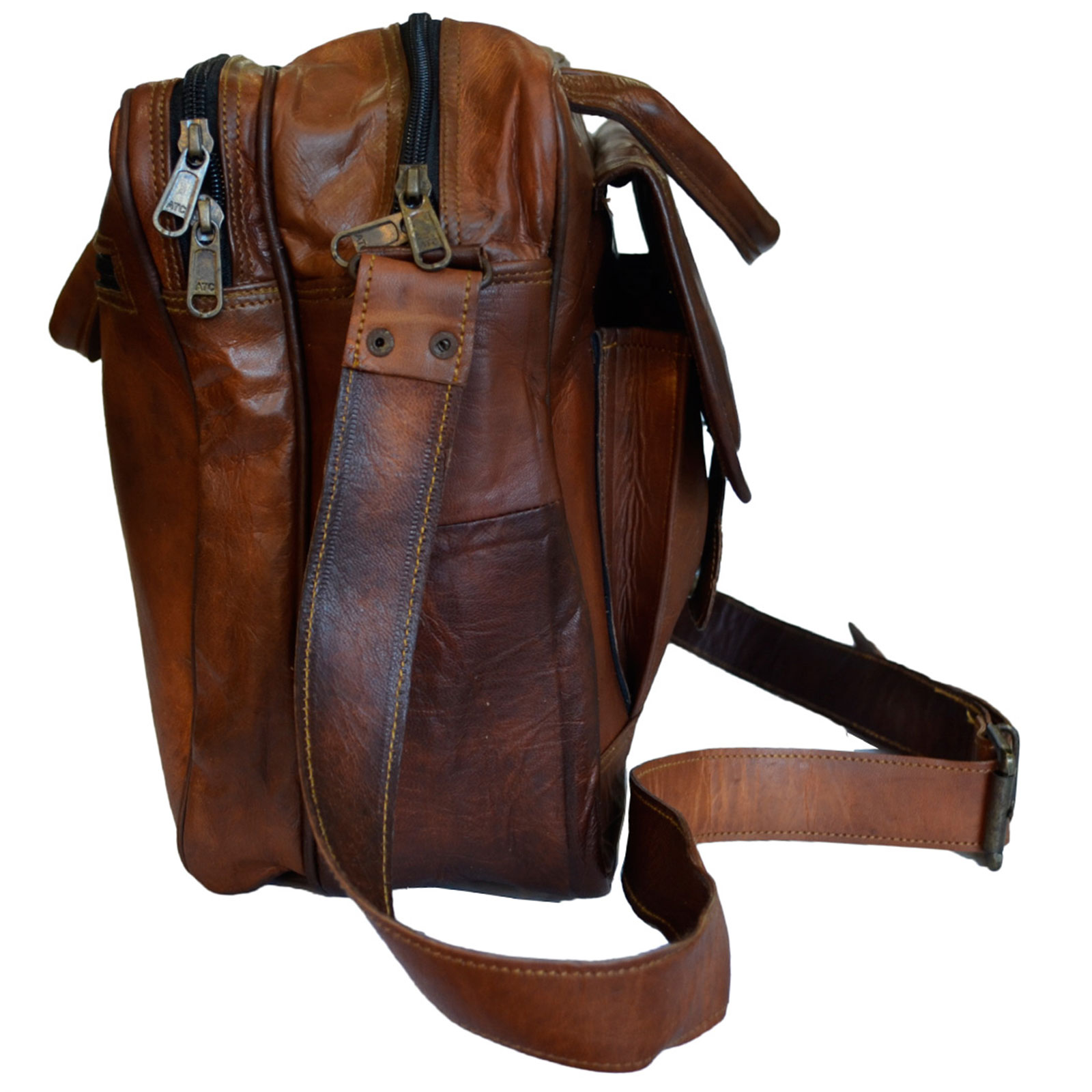 Vintage Genuine Leather Office Bag Laptop Shoulder Briefcase